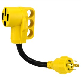 Cllena L14-30 30Amp Locking Male Plug to 14-50 50Amp Standard Female Receptacle Generator Adapter (12 Inch)