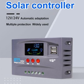 Solar Controller 12Volt/24Volt Automatic Identification Solar ReCharger LCD Display Solar Regulator Dual-USB Solar ReCharge Controller