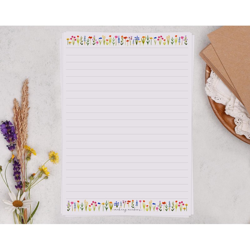 Making Meadows A5 Lined Letter Writing Paper Set (20 Sheets