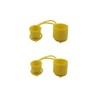Yellow Rubber Dust Caps/Plugs For 1/2 Body Flat Face Hydraulic