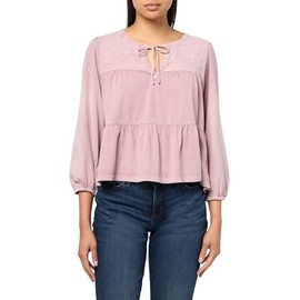 Lucky Brand Women's Tiered Babydoll Textured TOP