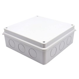 Electrical Junction Box, IP55 Weatherproof Electrical Enclosure Project Instrument Case, Reserved Hole Project Box (1Pcs - 255 x 200 x 80mm)