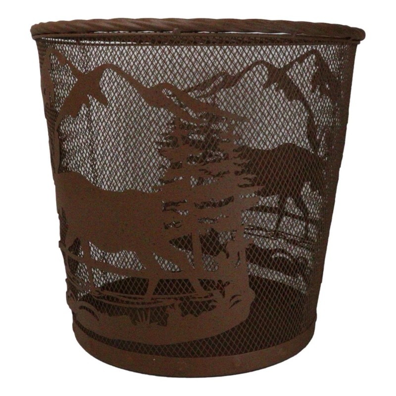 Ebros GIft Rustic Deer Moose By Pine Forest Mountains Metal