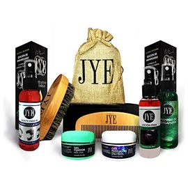 Kit de Lujo Mas Barba 7 en 1!! Loción, shampoo, aceite, cera, gel, caja con cepillo y peine