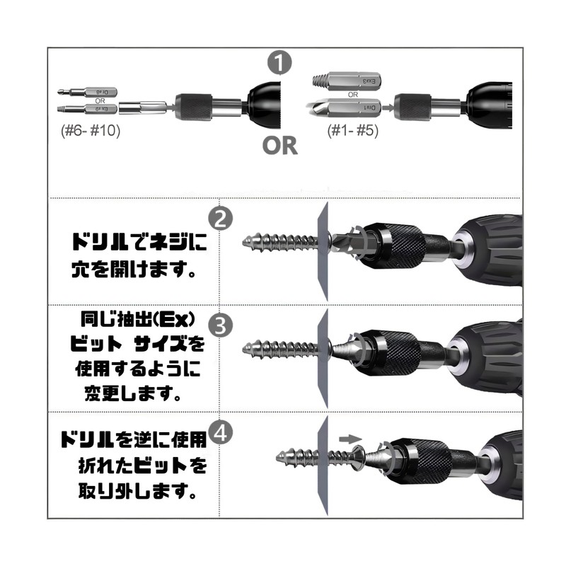 ENN LLC Drill Bit Set, Screw Removal, 22 Pieces, Alloy