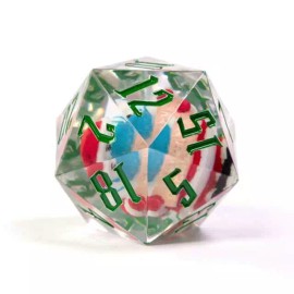 UDixi Masked Santa Holiday d20 Dice 33mm Christmas Dice (2021)