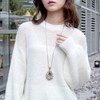 Qlady Long Pendant Necklace Sweater Chain Droplet Statement Necklace Jewelry