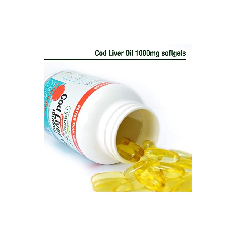 Natures Aid Cod Liver Oil, 1000 mg, 180 Softgel Capsules