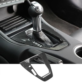 Treesiche for Center Console Gear Shift Panel Cover Trim Decals for 2024 2025 Mustang EcoBoost/‌GT Accessories ABS Carbon Fiber Interior Stickers Carbon Fiber(Automatic Gear)