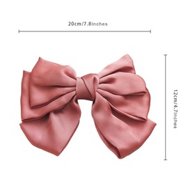 scicent Girls Hair Bows Plain Satin Bow Hair Clip Cute Soft Hair Bowknots for Women Silky Big Bowknot Hair Clips Solid Color Hair Barrette Clips for Ladies Hair Accessories - 28111
