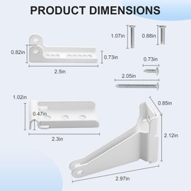 Reinforced Storm Door Closer Bracket Kit Fit for Andersen, Emco, Larson, Pella, 40201 Door Repair, Screen Door Closer Replacement Parts with Brackets, Mounting Screws and Pins (White)
