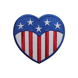 USA Heart Flag Logo Patch Embroidered Applique USA Country Flag Iron On Sew On Emblem
