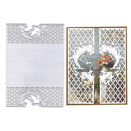 Hying 3D Envelope Card Frame Cutting Dies for Card Making, Bird Heart Shape Frame Die Cuts Invitation Card Cover Dies Stencils Embossing Template for Craft Scrapbooking DIY Photo Album Decorations