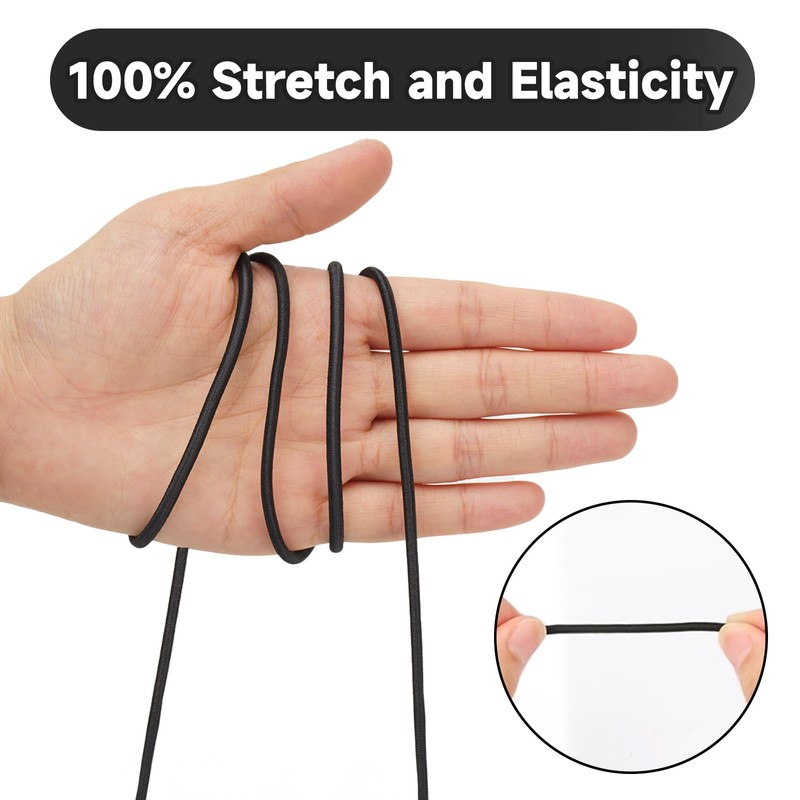 KINGLAKE Bungee Cord Elastic Shock Cord 3mm x 10m Stretchy