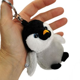 Penguin Cuddly Toy Pendant Key Ring Plush Toy Pit, gray