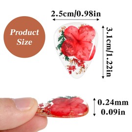 TIESOME Flower Resin Guitar Picks, 5 PCS Dried Flower Guitar Plectrums Heavy Handmade Colorful Guitar Plectrums Artist Guitar Pick for Bass Guitars Ukulele Electric Acoustic, Triangle