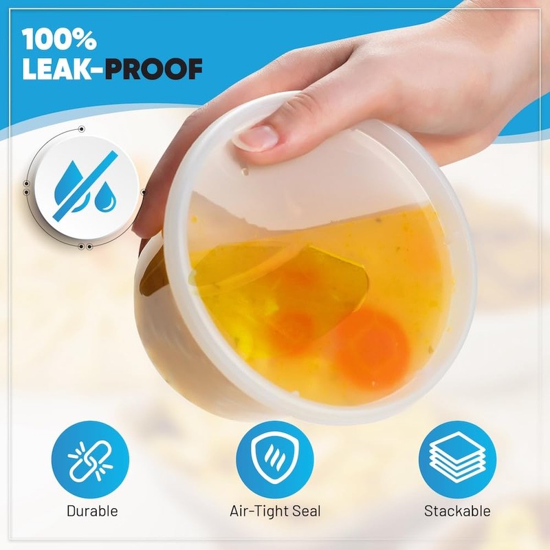 Concept4u Reusable Plastic Pots *CHOOSE YOUR SIZE* | Round Food