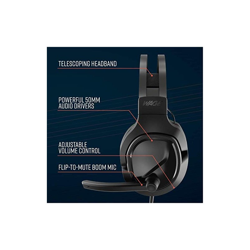 Wage Pro Universal Wired Gaming Headset - Black/Green