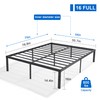 VECELO 16" Full Size Metal Platform Tall Bed Frame,Heavy Duty