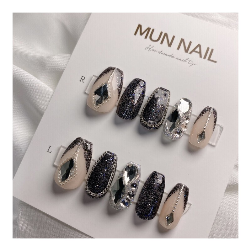 MunNail Chic Black Nail Tips - Lipstick / MunNail 시크블랙
