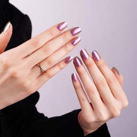DANNI & TONI Halb ausgeh√§rtete Gel Nagelfolien (Lustre Luxe) Lila Spiegeleffekt Gl√§nzend Nagelset uv Gel Nagelfolie Selbstklebend Wraps 28 Aufkleber
