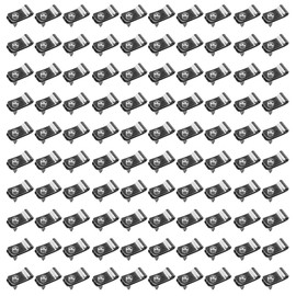 ANCLLO 100 Pieces Stainless Steel Fence Mounting Brackets, Fence Panel Clamps, Trailer Frame Wire Clips for Mounting 12-16 Gauge Welded Wire to Wood and Metal Fences