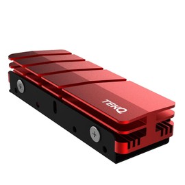 TEKQ M.2 2280 SSD heatsink, Double-Sided Heat Sink, with Thermal Silicone pad for PC M.2 PCIE NVMe SSD or M.2 SATA SSD (RED)