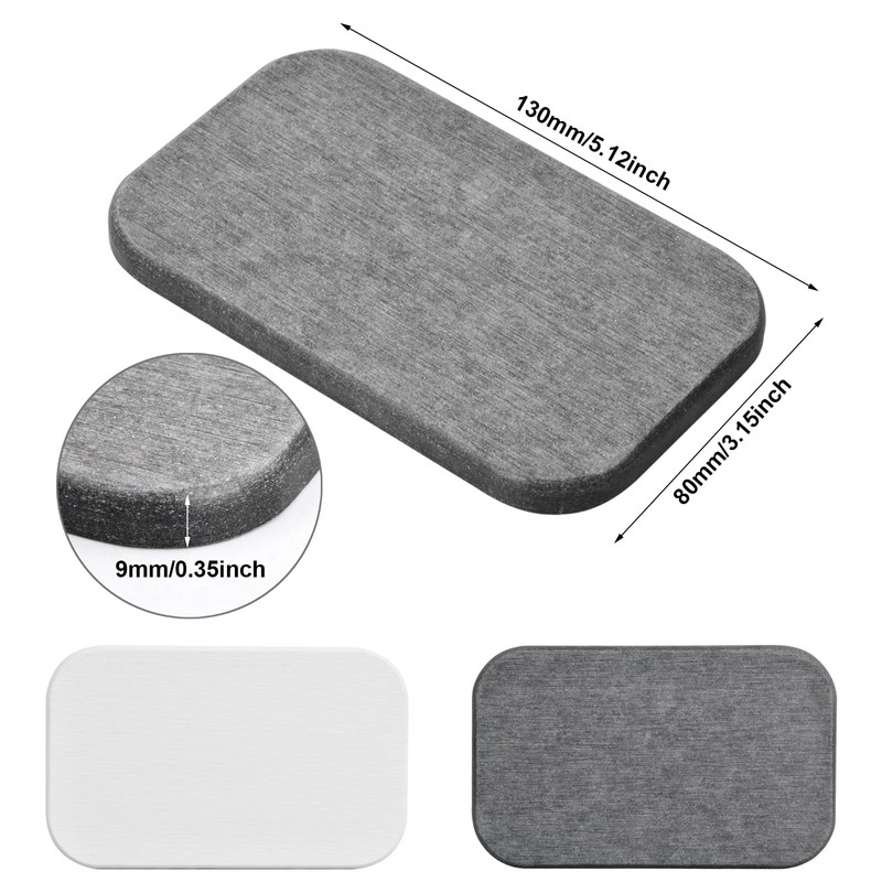 Xzeemo Set of 2 Soap Dish Set, Diatomaceous Earth Soap