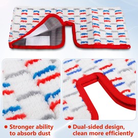 4 Pack Mop Refill Pads Compatible with O-Cedar ProMist MAX Spray Mop Reusable Pads Refills Microfiber Replacement Heads Dry Wet Use Double Sided Machine Washable for All Surface Floor Cleaning