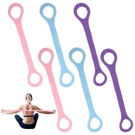 6PCS Figure 8 Workout Fitness Resistance Band,Arm Back Shoulder Exercise Elastic Rope Stretch Band for Yoga Pilates Stretching Physical Therapy, Home Office Gym Workout