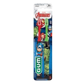 GUM® Cepillos Dentales Infantiles Avengers -Cerdas Suaves, Diseñado para Niños, Cabeza Pequeña y Mango Ergonómico, Niños + 3 años, Paquete de 2