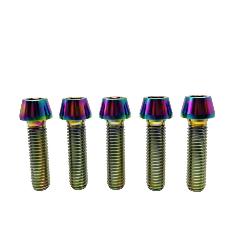 RISON-Titanium 5 pieces titanium bicycle stem screws, M6 x 1.0