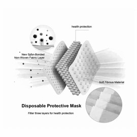 BMC TECH -- 50pcs Black Disposable Face Masks Cover Breathable Dust Mask Stretchable Elastic Ear Loops
