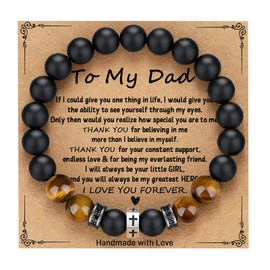 TONY & SANDY Gifts for Dad Birthday Stocking Stuffers Presents for Dad Who Wants Nothing Have Everything to My Dad Bracelet from Daughter, Best Dad Ever Valentines Fathers Day Christmas