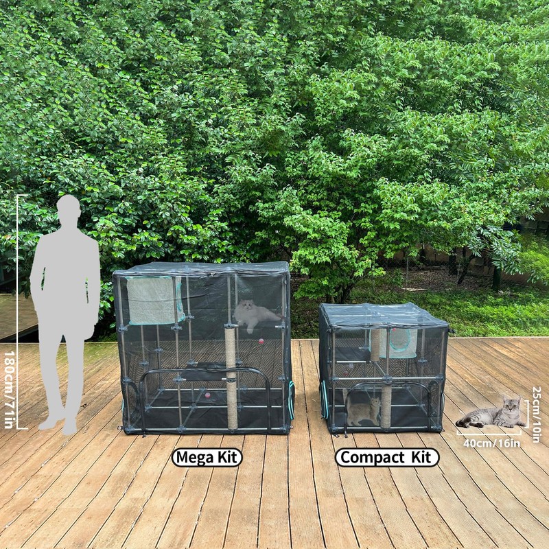 INTURN Catio Outdoor Cat Enclosure,Compact Kit for Outdoor and Indoor(Compact