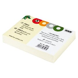 HAN Index cards for CROCO DIN A8 Landscape DIN 190 g/m², Lined, Yellow