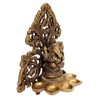 Purpledip Brass Idol Ganesha with 6 Diyas Deepak (Kuthu Vilakku):