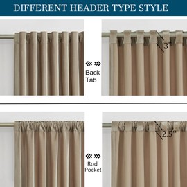 PRIMROSE Champagne Velvet Curtains 102 inch Long for Living Room,Set of 2 Panels Blackout Rod Pocket Back Tab Window Treatment Room Darkening Heavy Decorative Curtains Drapes for Bedroom