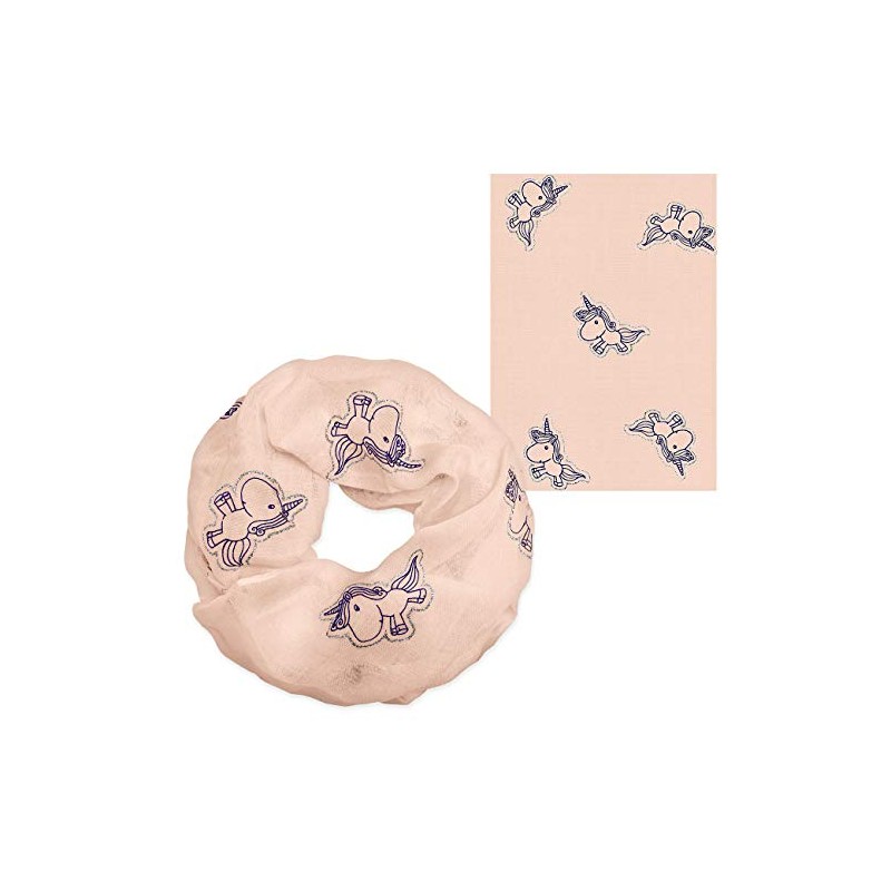 Soul-Cats Children's Loop Scarf Unicorn Cotton Viscose Pink Glitter, pink