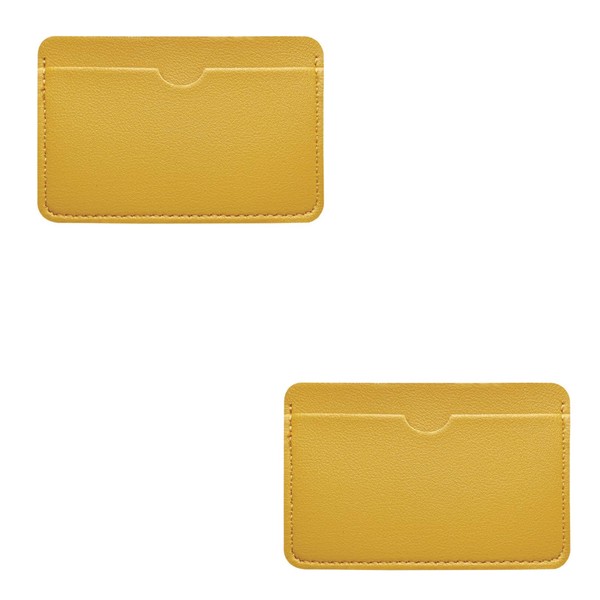 Aoktorkit 2 PCS Yellow PU Leather Credit Card Holder Minimalist