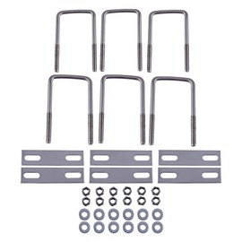 CNCYEAH Pack of 6 U Bolts U-Bolt 60 x 120 mm Square U Bolts, M8 Bolts Stainless Steel with Plate and Nuts, U Bracket for Towing Cars Ships Repair