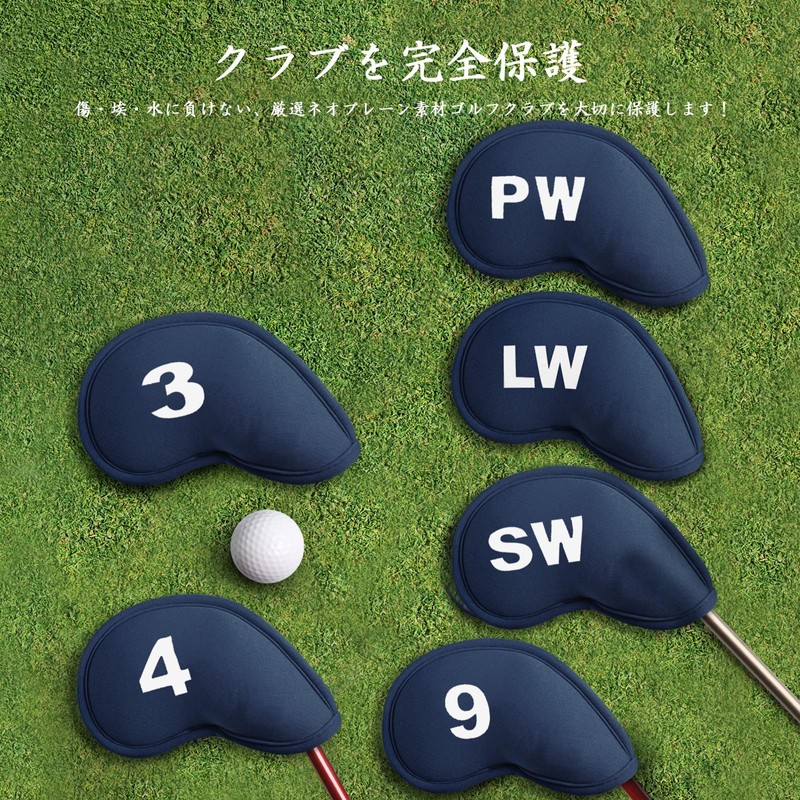11 Pcs Golf Iron Covers Magnetic Closure Golf Head Covers