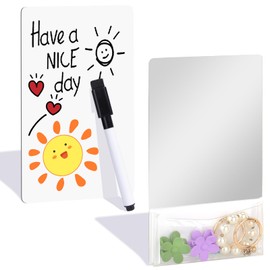 XANGNIER School Locker Accessories for Girls with Magnetic Locker Mirror,Magnetic Whiteboard and Markers,Locker Decorations Stuff,Magnets Organizer Backing,Back to School Essentials,White