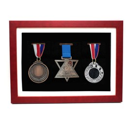 Medal Display Frame, 3 Medal Display Frame, Shadow Box Frame for Displaying Medal Awards for Runners, Marathon, Gymnastics and All Sports (9.4 x 13 Inch)