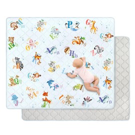 Baby Play Mat, Toodler Floor Mat 59 x 71 inch, Extra Thick Foam Non-Slip Washable,Crawling Cushion for Tummy Playing