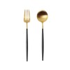 Cutipol GOA Black Matte Gold Dessert Fork Spoon Set