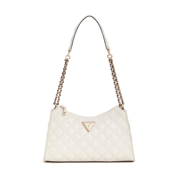 GUESS Giully Top Zip Shoulder Bag Cream White, Cream white,