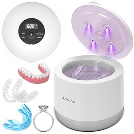 Limpiador Ultrasónico Avanzado De Retenedores Para Prótesis Dentales, Protectores Bucales, Aparatos Dentales, Cabezales De Cepillos De Dientes Y Joyas. Sistema De Purificación Trifásico De 45