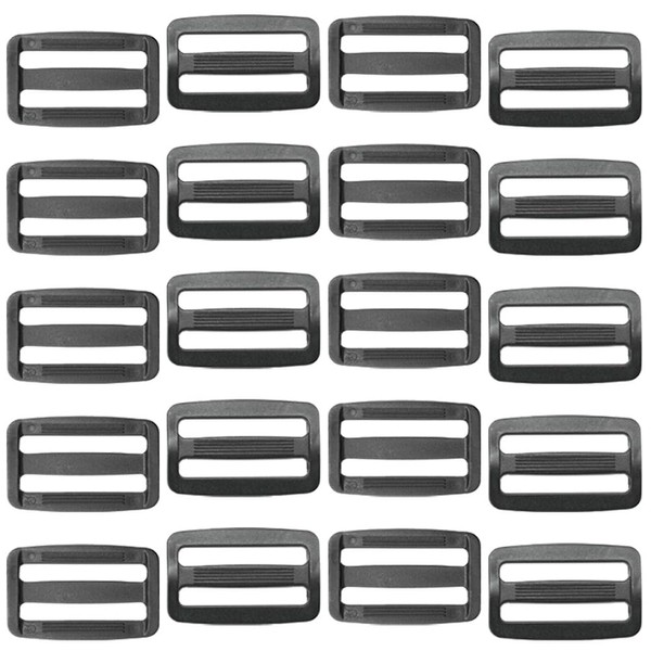 Ruidee 50 Pcs Plastic Tri-Glide Slide Adjustable Webbing Triglides Slider