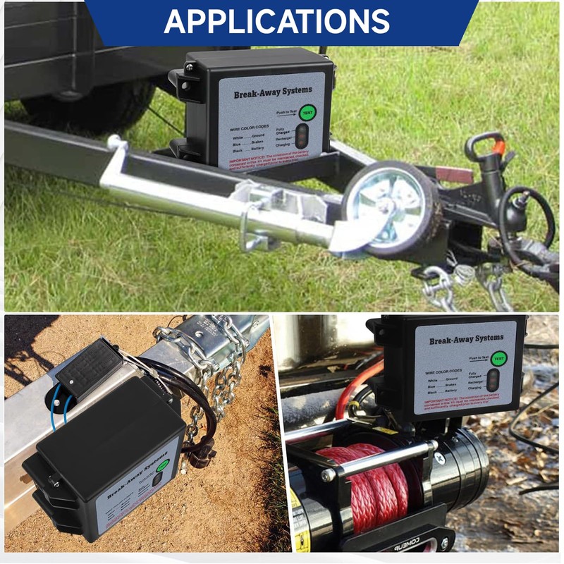 AceSupever Trailer Breakaway Kit - Waterproof Electric Trailer Break Away